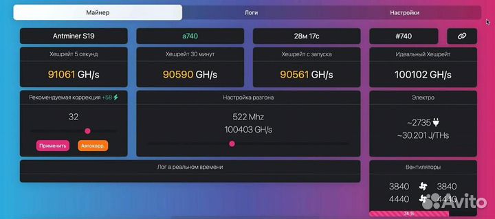 Прошивка AntMiner S19k Pro