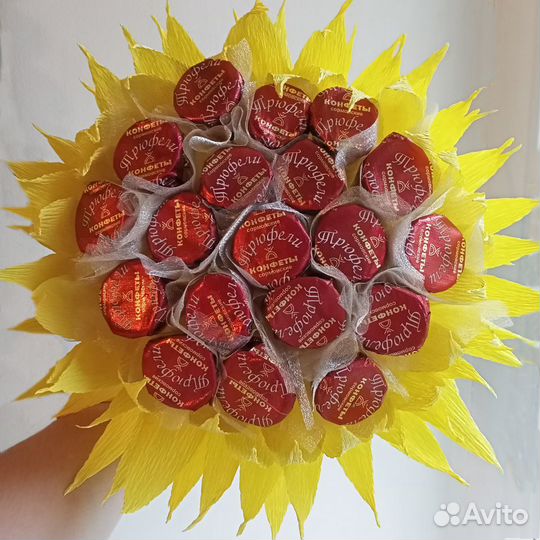 Букет из конфет (Подсолнухи)