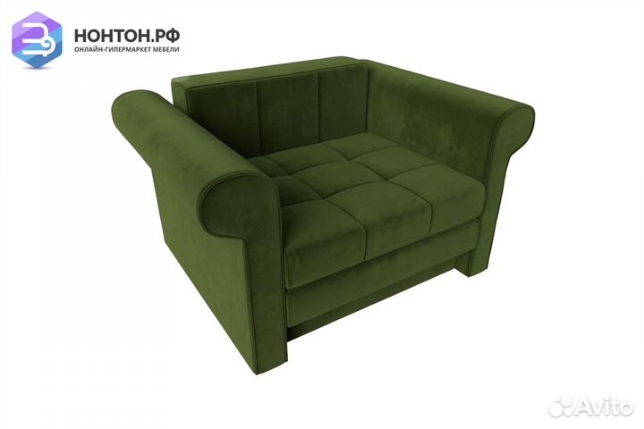 Кресло выкатное Берли микровельвет зеленый