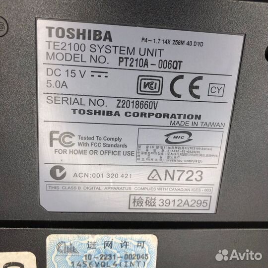 На запчасти ноутбук Toshiba TE2100