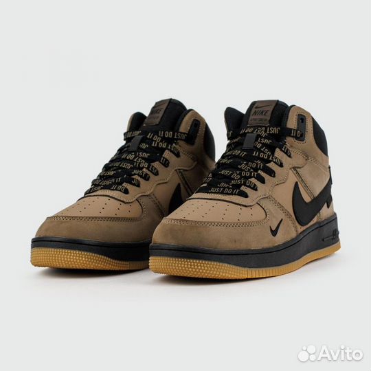 Зимние Кроссовки Nike Air Force 1 Mid Brown / Blac