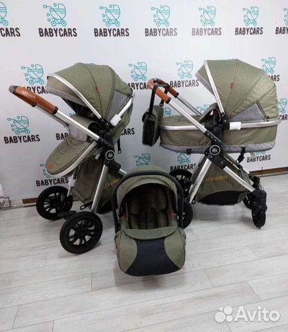 Коляска 3в1 Новая трансформер (Оливковый)