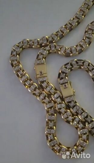 Золотая цепь,браслет(Колье) Бриллианты