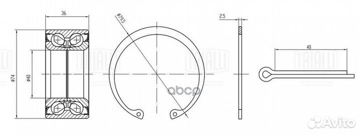 Подшипник ступ.nissan almera 00- пер. CS 1470 T
