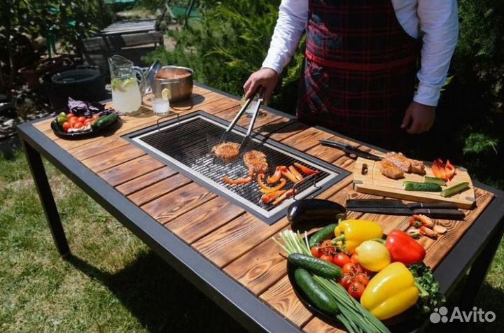 Для шашлыка стол квадратный для 4 человек