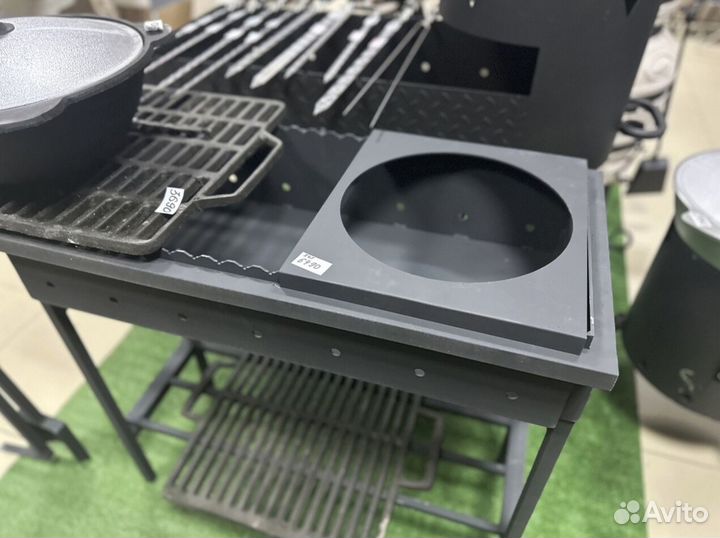 Мангал коптильня барбекю 3мм. дровница