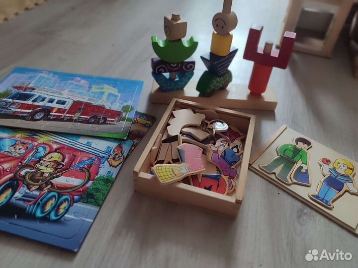 Игра день и ночь бондибон, деревянные пазлы одежда