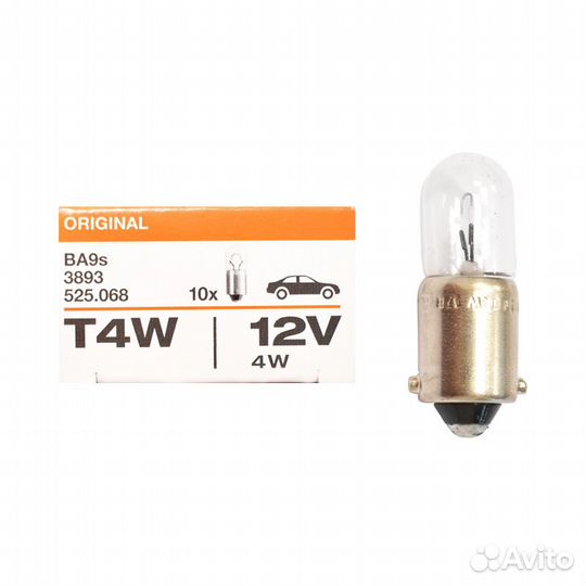 Лампа накаливания сигнальная T4W BA9s Original 12V