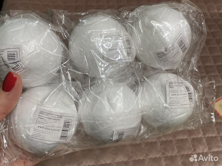 Шар из пенопласта 10 см комплект 8 шт