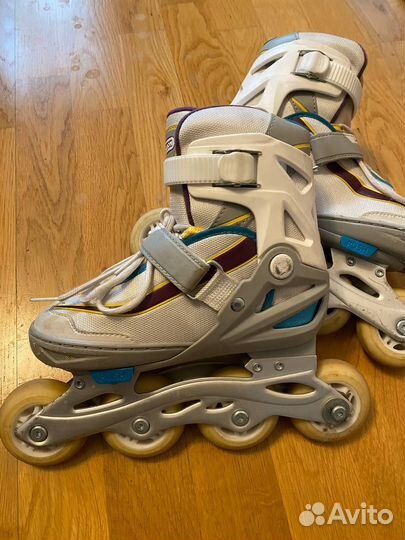 Ролики re: action раздвижные белые