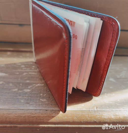 Зажим для денег из натуральной кожи