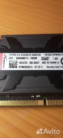 Оперативная память ddr4 Hyper x Predator 3200 cl16
