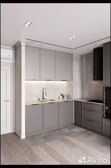 Кухня под потолок стильная