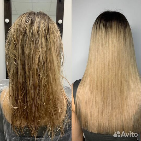 Кератиновое выпрямление волос