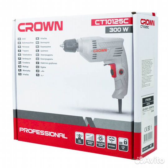 Безударная дрель Crown CT10125C (300 Вт, макс диам