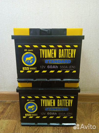 Автомобильный аккумулятор Tyumen 60 Ач обратная