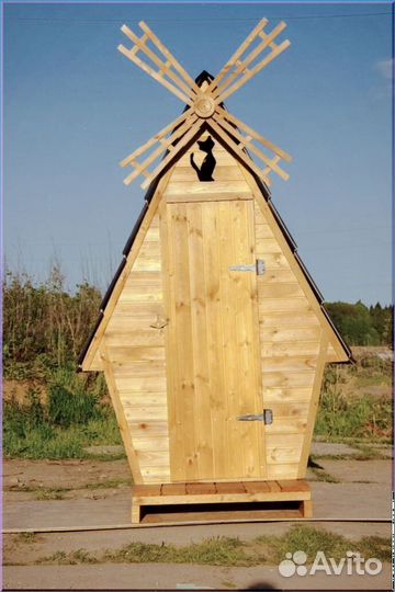 Дачный туалет деревянный прямоугольник мчж 567