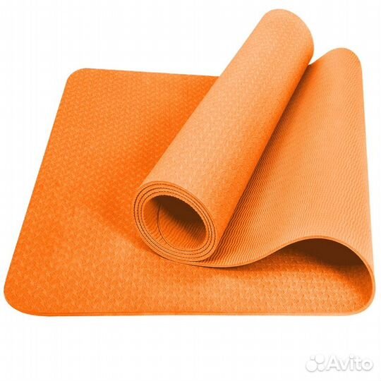 Коврик для йоги тпе 183х61х0,6 см оранжевый
