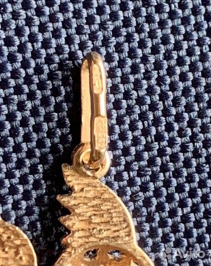 Кулоны золотые СССР. Серьга 750 проба