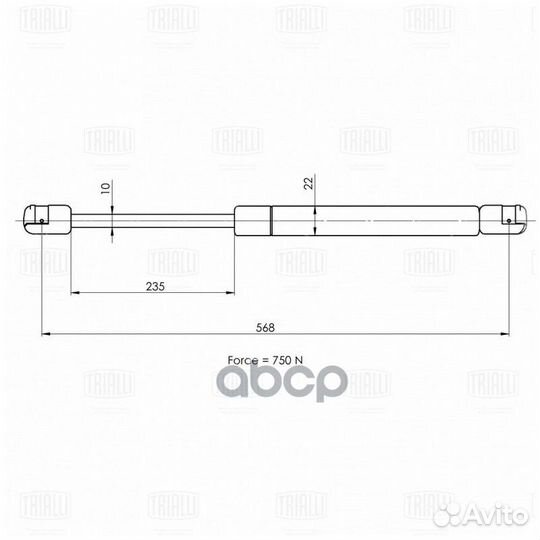 Амортизатор (упор) для а/м VW Transporter T4 (90)