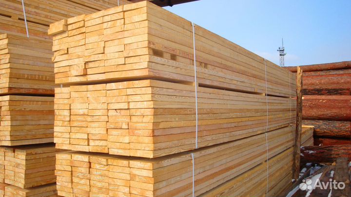 Доска обычная, лиственница, 40х100х6000мм, опт