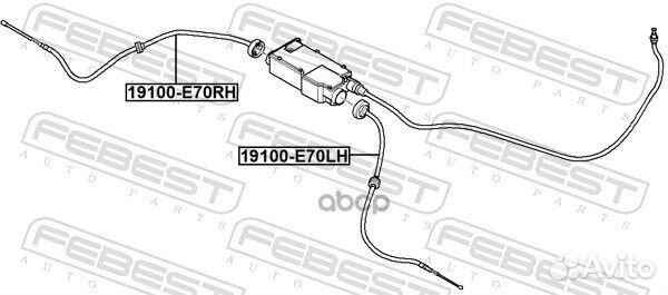 Трос ручного тормоза левый 19100E70LH Febest