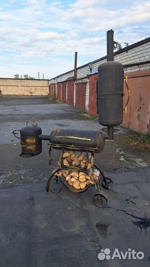 Мангал + коптильня + печь под казан