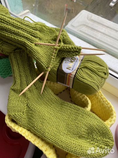 Носки шерстяные вязаные, новые