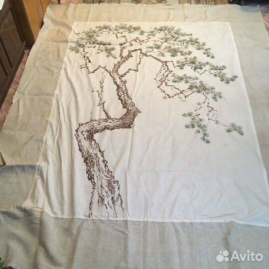 Сосна рисунок на ткани