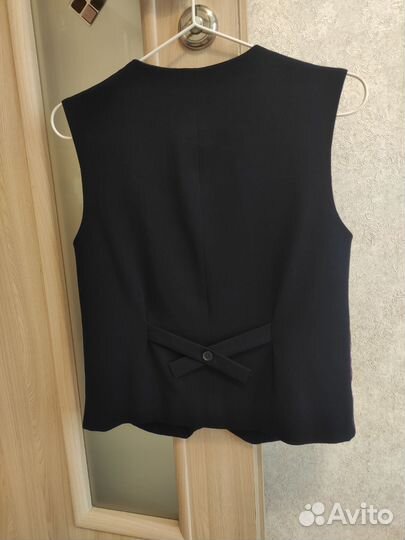 Жилетка школьная для мальчика 158(синяя клетка)