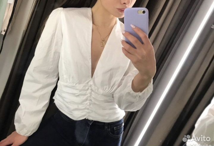 Блузка рубашка zara
