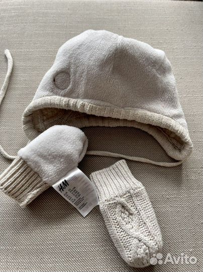Комплект шапка и варежки h&m детский