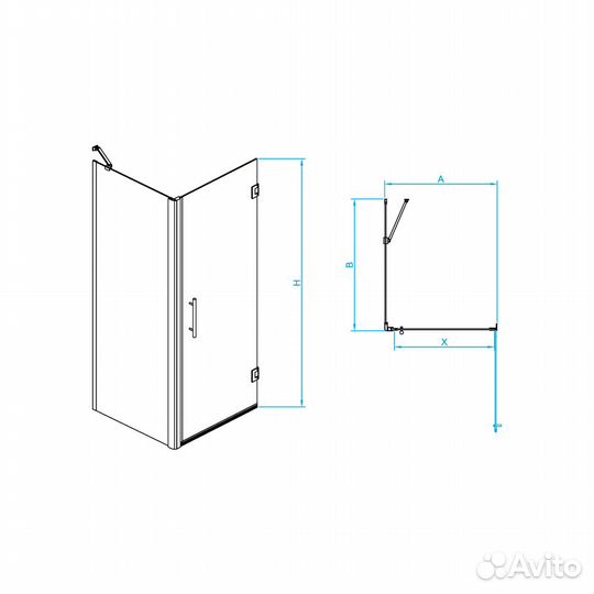 Душ. уголок RGW 90x100 Черный Хотел 350604590-014