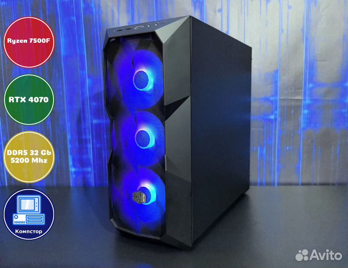 Сборка мощного пк AMD7500F-RTX4070-32DDR5-TWN3-A620