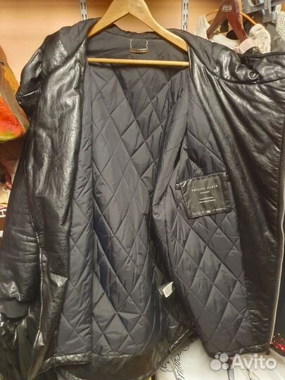 Кожанная куртка с утеплителем Philipp Plein