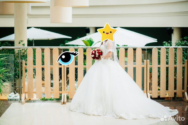 Свадебное платье 42 44 бу