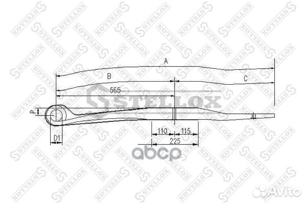 84-55681-SX полурессора однолистовая 1/54x100x