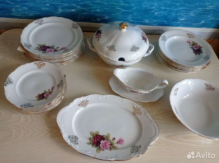 Сервиз столовый роза гдр