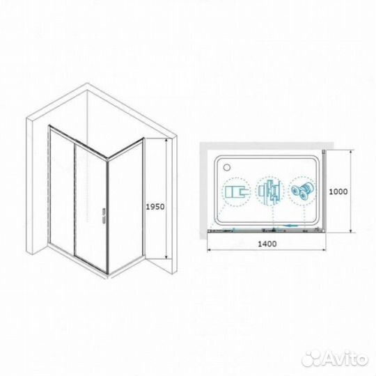 Душевой уголок RGW Leipzig LE-41-1 140x100