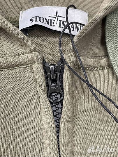 Зип-худи Stone Island + термопатч хаки цвета