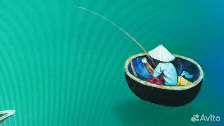 Картина маслом на холсте пейзаж в раме