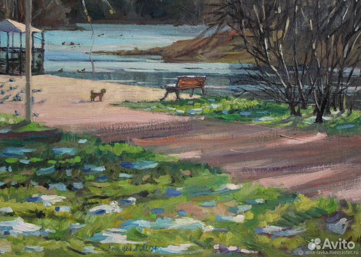 Картина маслом городской пейзаж Зеленоград 50х70