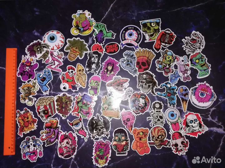 Прикольные ужастики наклейки