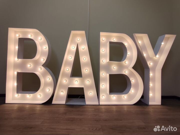 Буквы baby светящиеся
