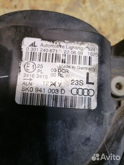 Фара левая Audi A4 B8 ксенон дорестайлинг