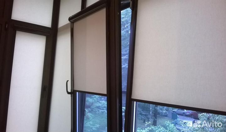 Кассетные рулонные шторы 3шт венге