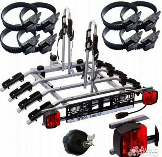 Amos Tytan 4 Plus крепление для 4-х вело на фаркоп