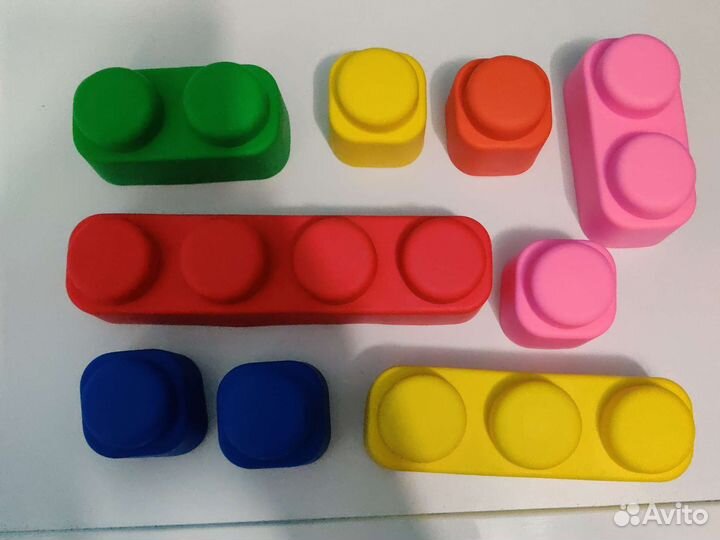 Мягкий конструктор кирпичики силиконовые 9 штук