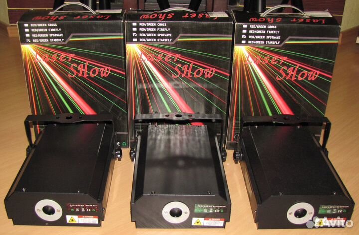 Лазеры US GR140 3шт LED светомузыка микрофон DMX