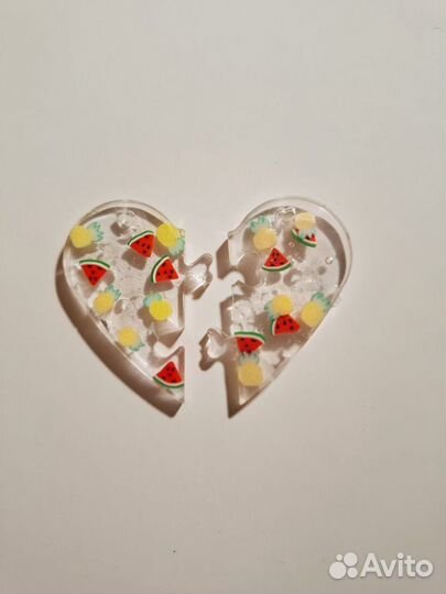 Парные сердечки из эпоксидной смолы